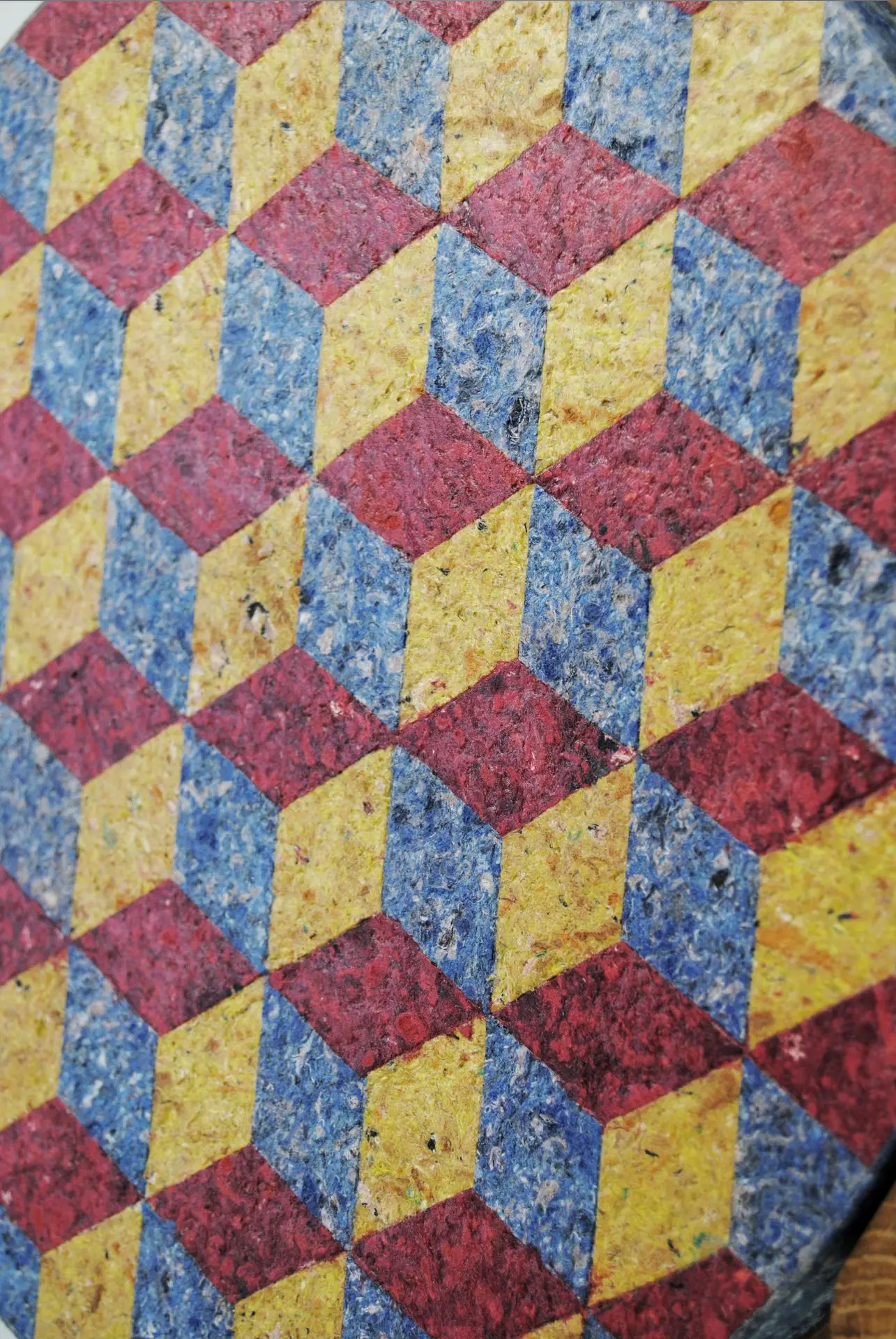 Marqueterie de tissu recyclé Tissus recyclé, textile revalorisé, design, écoconception