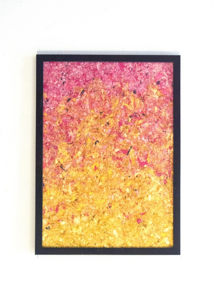 Affiche rose et jaune néofibre tissu recyclé