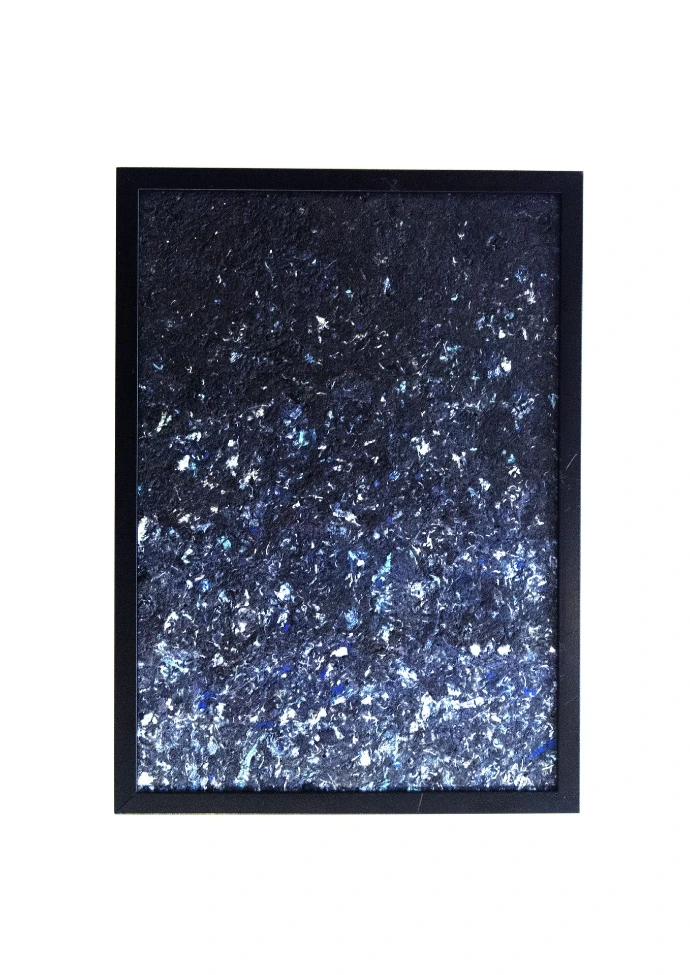 Affiche décorative bleu tissus recyclé